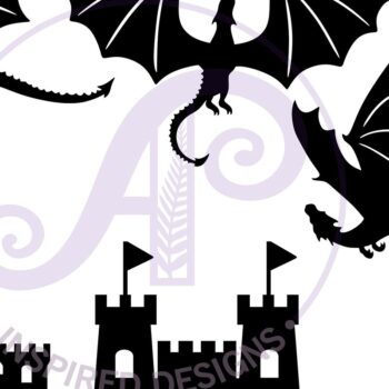 Intra απο ξύλο plywood 3mm-4mm πάχος 10 Dragon Castle and Knight Shapes Δίασταση 30x20 cm INTRAFABR-67514557 - Image 2