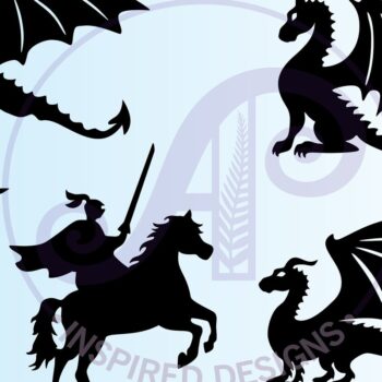 Intra απο ξύλο plywood 3mm-4mm πάχος 10 Dragon Castle and Knight Shapes Δίασταση 30x20 cm INTRAFABR-67514557 - Image 3