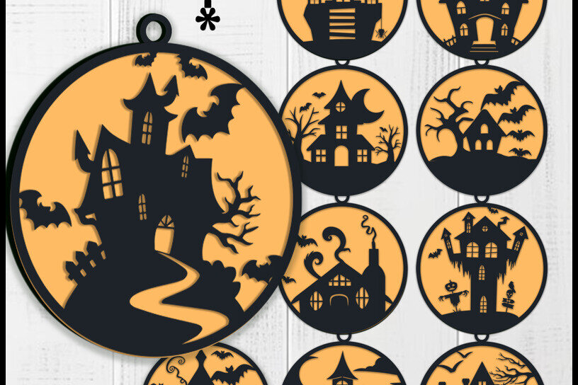 Intra απο ξύλο plywood 3mm-4mm πάχος 10 Halloween Sign Horror Δίασταση 8x8 cm INTRAFABR-119003752