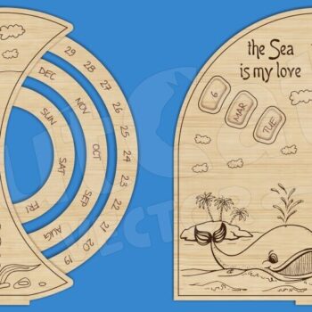 Intra απο ξύλο plywood 3mm-4mm πάχος 10 διαρκούς ημερολογίου με υδάτινο θέμα Δίασταση 60x60 cm INTRAFABR-119437859 - Image 1