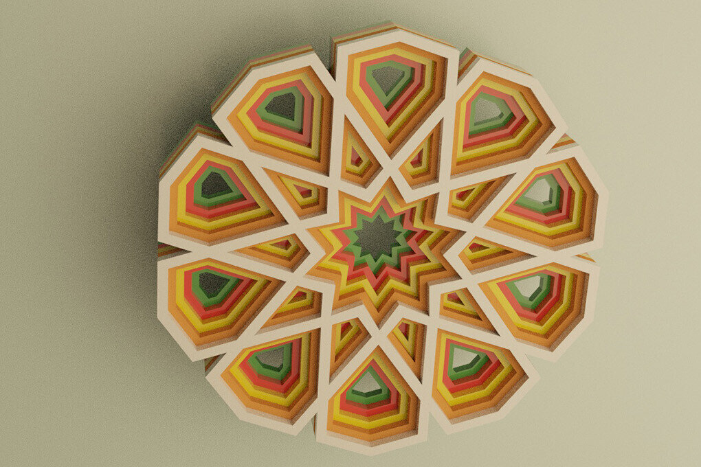 Intra απο ξύλο plywood 3mm-4mm πάχος Στολίδι Mandala 10 πλευρών Δίασταση 30x30 cm INTRAFABR-113704802 - Image 1