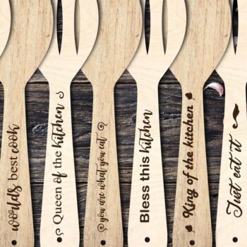 Intra απο ξύλο plywood 3mm-4mm πάχος 10 Σχεδιασμός λαβής κουταλιού Αποσπάσματα Δίασταση 30x20 cm INTRAFABR-31135820 - Image 1