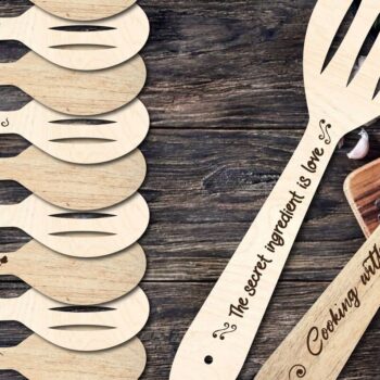 Intra απο ξύλο plywood 3mm-4mm πάχος 10 Σχεδιασμός λαβής κουταλιού Αποσπάσματα Δίασταση 30x20 cm INTRAFABR-31135820 - Image 2