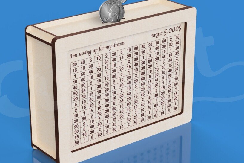 Intra απο ξύλο plywood 3mm-4mm πάχος 10 Κουμπαράς-στόχοι 1000-10000 Χρήματα Δίασταση 30x20 cm INTRAFABR-119044524