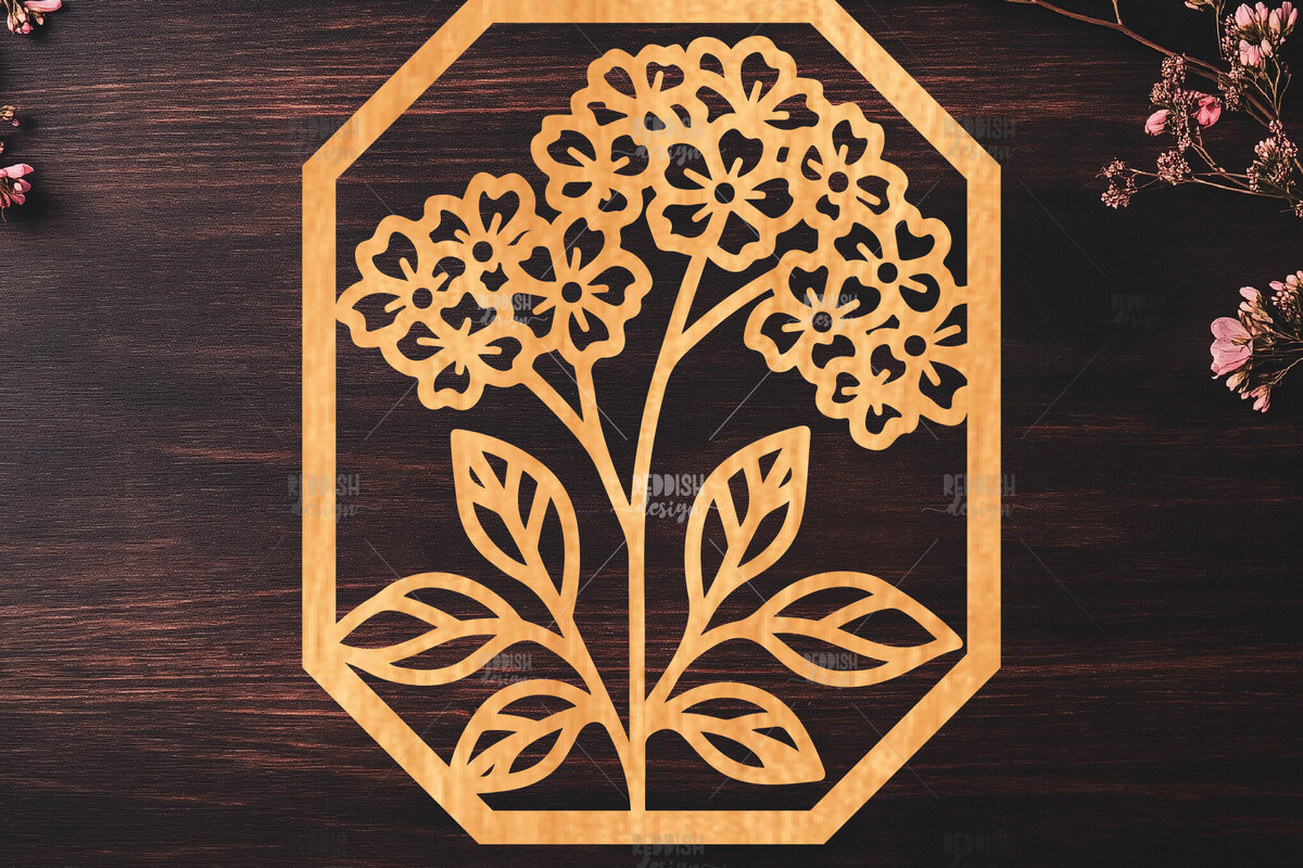 Intra απο ξύλο plywood 3mm-4mm πάχος 10 Wall Art Floral Πλαίσιο Cut  Δίασταση 40x40 cm INTRAFABR-125095003 - Image 2