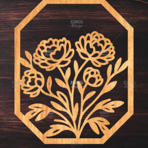 Intra απο ξύλο plywood 3mm-4mm πάχος 10 Wall Art Floral Πλαίσιο Cut  Δίασταση 40x40 cm INTRAFABR-125095003 - Image 4