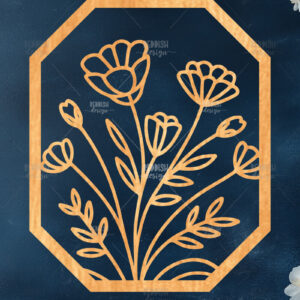 Intra απο ξύλο plywood 3mm-4mm πάχος 10 Wall Art Floral Πλαίσιο Cut  Δίασταση 40x40 cm INTRAFABR-125095003 - Image 5