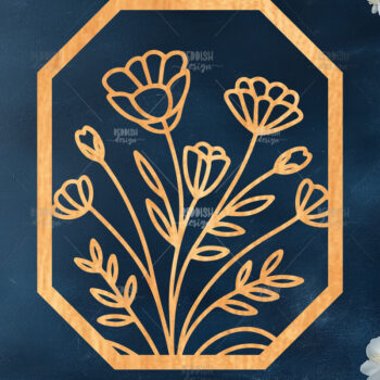 Intra απο ξύλο plywood 3mm-4mm πάχος 10 Wall Art Floral Πλαίσιο Cut  Δίασταση 40x40 cm INTRAFABR-125095003 - Image 5