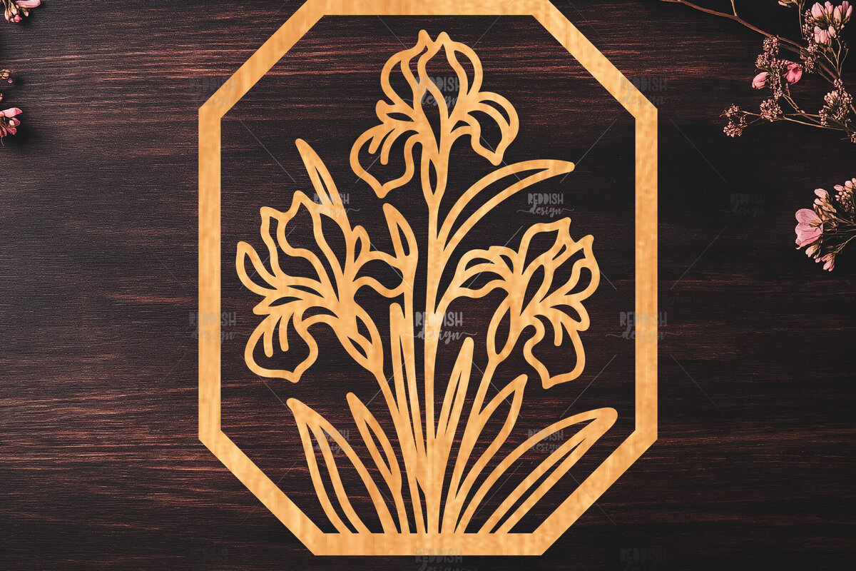 Intra απο ξύλο plywood 3mm-4mm πάχος 10 Wall Art Floral Πλαίσιο Cut  Δίασταση 40x40 cm INTRAFABR-125095003 - Image 6