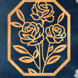 Intra απο ξύλο plywood 3mm-4mm πάχος 10 Wall Art Floral Πλαίσιο Cut  Δίασταση 40x40 cm INTRAFABR-125095003 - Image 7
