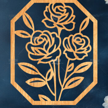 Intra απο ξύλο plywood 3mm-4mm πάχος 10 Wall Art Floral Πλαίσιο Cut  Δίασταση 40x40 cm INTRAFABR-125095003 - Image 7