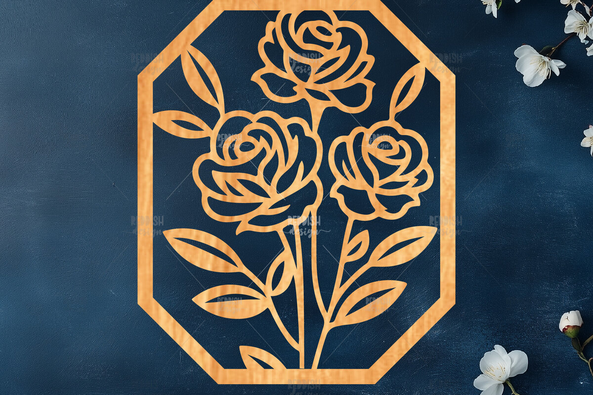 Intra απο ξύλο plywood 3mm-4mm πάχος 10 Wall Art Floral Πλαίσιο Cut  Δίασταση 40x40 cm INTRAFABR-125095003 - Image 7