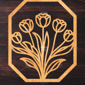 Intra απο ξύλο plywood 3mm-4mm πάχος 10 Wall Art Floral Πλαίσιο Cut  Δίασταση 40x40 cm INTRAFABR-125095003 - Image 8
