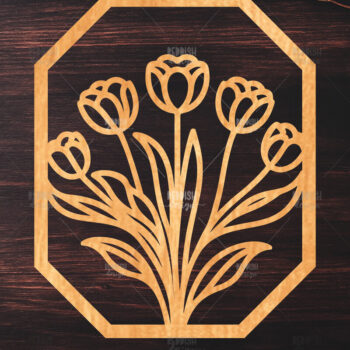 Intra απο ξύλο plywood 3mm-4mm πάχος 10 Wall Art Floral Πλαίσιο Cut  Δίασταση 40x40 cm INTRAFABR-125095003 - Image 8