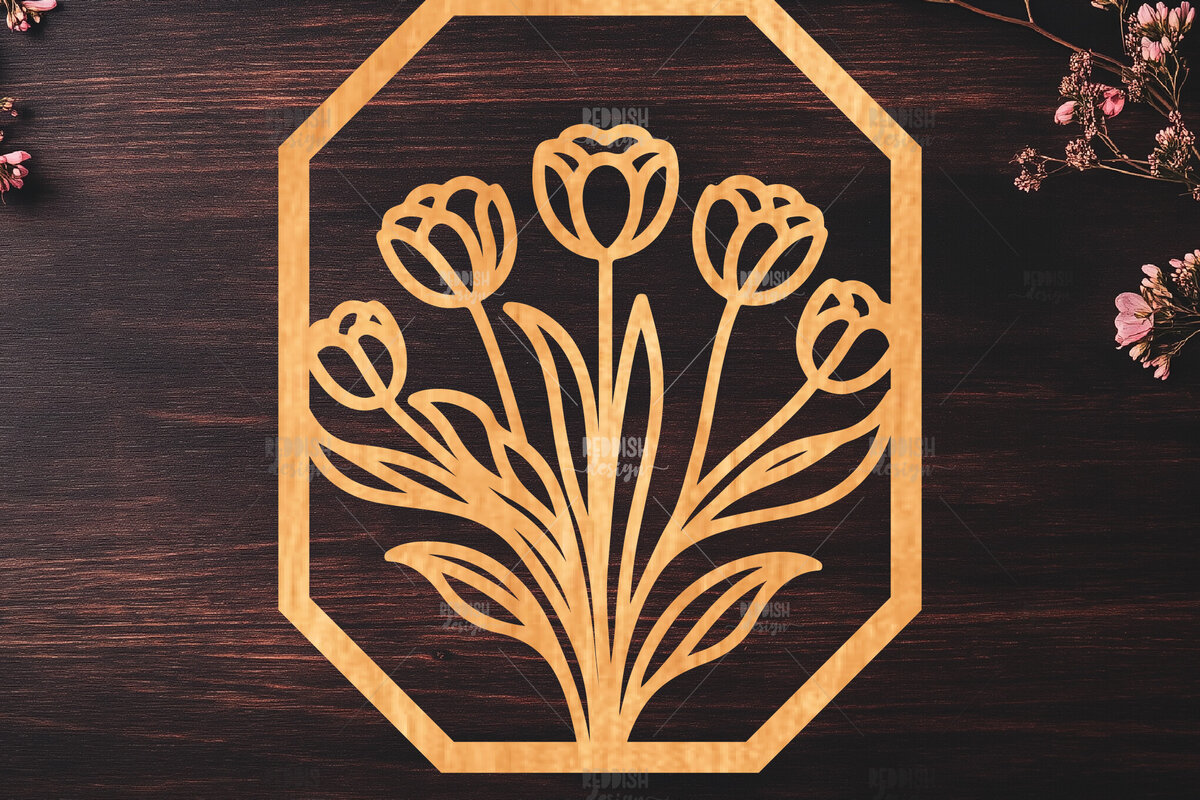 Intra απο ξύλο plywood 3mm-4mm πάχος 10 Wall Art Floral Πλαίσιο Cut  Δίασταση 40x40 cm INTRAFABR-125095003 - Image 8