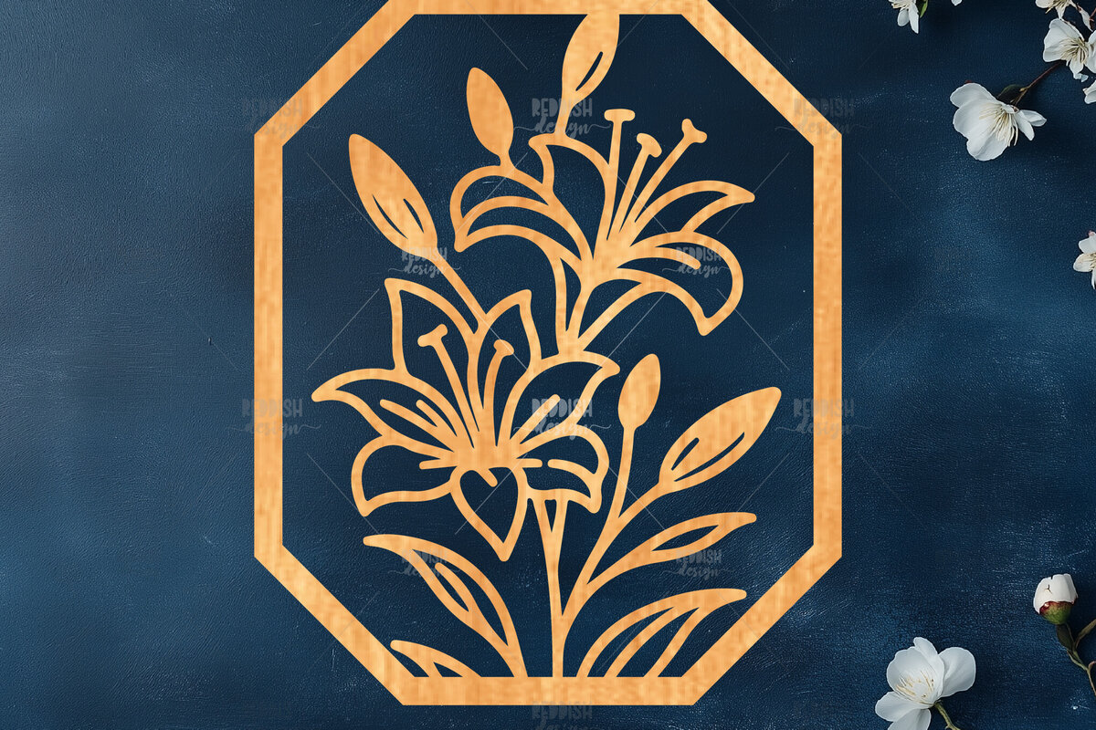 Intra απο ξύλο plywood 3mm-4mm πάχος 10 Wall Art Floral Πλαίσιο Cut  Δίασταση 40x40 cm INTRAFABR-125095003 - Image 9