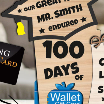 Intra απο ξύλο plywood 3mm-4mm πάχος 100 Day of School Teacher Coffee Cup Δίασταση 5x5 cm INTRAFABR-103444464 - Image 1