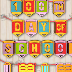 Intra απο ξύλο plywood 3mm-4mm πάχος 100th Days of School Δίασταση 30x20 cm INTRAFABR-111679203 - Image 4