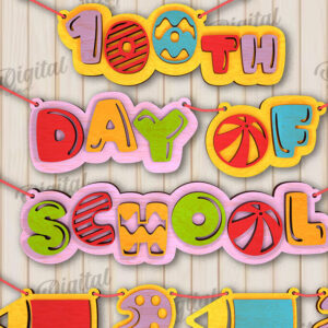 Intra απο ξύλο plywood 3mm-4mm πάχος 100th Days of School Δίασταση 30x20 cm INTRAFABR-111679203 - Image 5