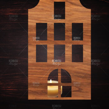 Intra απο ξύλο plywood 3mm-4mm πάχος 12 3D House Χριστουγεννιάτικο Κηροπήγιο Δίασταση 15x15 cm INTRAFABR-122817972 - Image 6