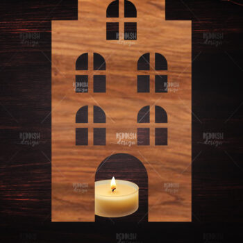 Intra απο ξύλο plywood 3mm-4mm πάχος 12 3D House Χριστουγεννιάτικο Κηροπήγιο Δίασταση 15x15 cm INTRAFABR-122817972 - Image 9