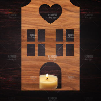 Intra απο ξύλο plywood 3mm-4mm πάχος 12 3D House Χριστουγεννιάτικο Κηροπήγιο Δίασταση 15x15 cm INTRAFABR-122817972 - Image 10