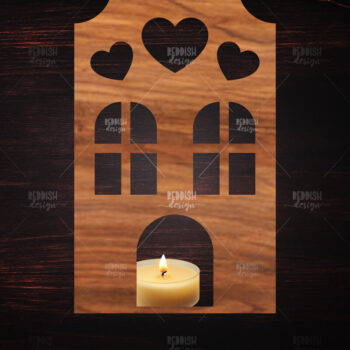 Intra απο ξύλο plywood 3mm-4mm πάχος 12 3D House Χριστουγεννιάτικο Κηροπήγιο Δίασταση 15x15 cm INTRAFABR-122817972 - Image 11