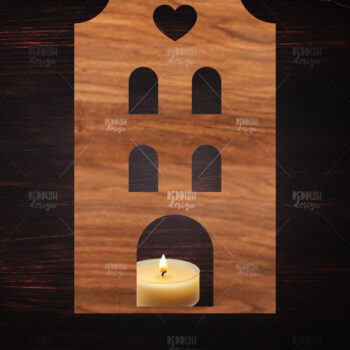 Intra απο ξύλο plywood 3mm-4mm πάχος 12 3D House Χριστουγεννιάτικο Κηροπήγιο Δίασταση 15x15 cm INTRAFABR-122817972 - Image 13