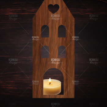 Intra απο ξύλο plywood 3mm-4mm πάχος 12 3D House Χριστουγεννιάτικο Κηροπήγιο Δίασταση 15x15 cm INTRAFABR-122817972 - Image 14