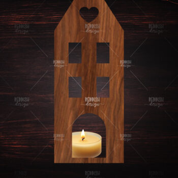 Intra απο ξύλο plywood 3mm-4mm πάχος 12 3D House Χριστουγεννιάτικο Κηροπήγιο Δίασταση 15x15 cm INTRAFABR-122817972 - Image 16