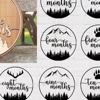 Intra απο ξύλο plywood 3mm-4mm πάχος Baby Milestone Cards Δίασταση 30x20 cm INTRAFABR-78974090 - Image 1