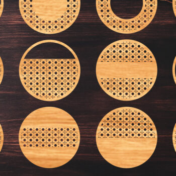 Intra απο ξύλο plywood 3mm-4mm πάχος 12 Boho Rattan Round Sign Cut  Δίασταση 30x20 cm INTRAFABR-123095155 - Image 1