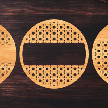 Intra απο ξύλο plywood 3mm-4mm πάχος 12 Boho Rattan Round Sign Cut  Δίασταση 30x20 cm INTRAFABR-123095155 - Image 4