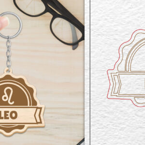 Intra απο ξύλο plywood 3mm-4mm πάχος 12 Σχέδιο Zodiac Keychain Δίασταση 6x6 cm INTRAFABR-102145029 - Image 6