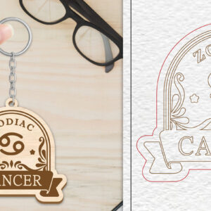 Intra απο ξύλο plywood 3mm-4mm πάχος 12 Σχέδιο Zodiac Keychain Δίασταση 6x6 cm INTRAFABR-102168470 - Image 5