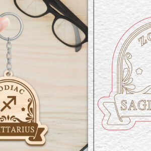 Intra απο ξύλο plywood 3mm-4mm πάχος 12 Σχέδιο Zodiac Keychain Δίασταση 6x6 cm INTRAFABR-102168470 - Image 10