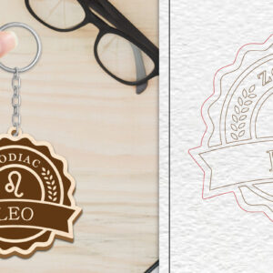 Intra απο ξύλο plywood 3mm-4mm πάχος 12 Σχέδιο Zodiac Keychain Δίασταση 6x6 cm INTRAFABR-102216496 - Image 6