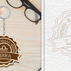 Intra απο ξύλο plywood 3mm-4mm πάχος 12 Σχέδιο Zodiac Keychain Δίασταση 6x6 cm INTRAFABR-102216496 - Image 8