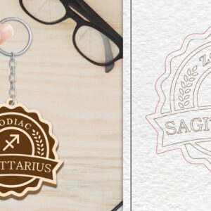Intra απο ξύλο plywood 3mm-4mm πάχος 12 Σχέδιο Zodiac Keychain Δίασταση 6x6 cm INTRAFABR-102216496 - Image 10