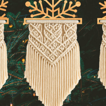 Intra απο ξύλο plywood 3mm-4mm πάχος 12 Snowflake Holder Macrame Cut  Δίασταση 15x15 cm INTRAFABR-122665378 - Image 5