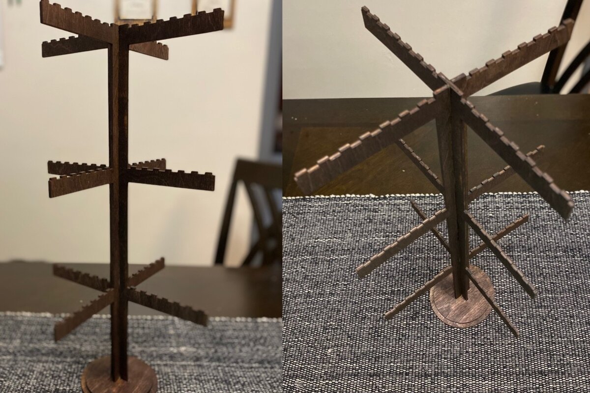 Intra απο ξύλο plywood 3mm-4mm πάχος Βάση λέιζερ με μπρελόκ 12 επιπέδων Δίασταση 6x6 cm INTRAFABR-28446050