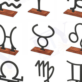 Intra απο ξύλο plywood 3mm-4mm πάχος 12 ζώδια με στάση Δίασταση 3x3 cm INTRAFABR-111859358 - Image 1