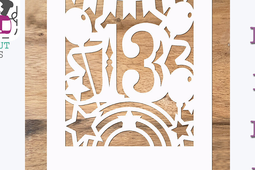 Intra απο ξύλο plywood 3mm-4mm πάχος 13η κάρτα γενεθλίων εφήβων Δίασταση 15x15 cm INTRAFABR-106650848 - Image 2