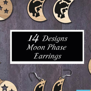 Intra απο ξύλο plywood 3mm-4mm πάχος 14 Moon Phases Earrings Αξεσουάρ Δίασταση 1x1 cm INTRAFABR-105821236