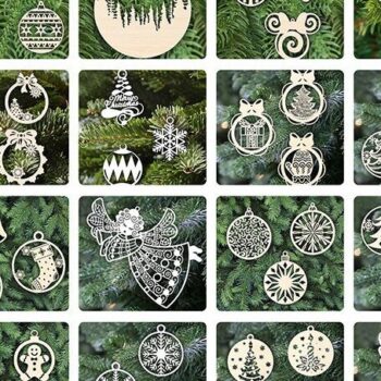 Intra απο ξύλο plywood 3mm-4mm πάχος 140 τμχ Χριστουγεννιάτικο Στολίδι Δέντρο Δίασταση 3x3 cm INTRAFABR-35441407 - Image 1