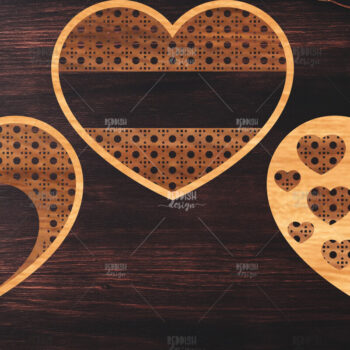 Intra απο ξύλο plywood 3mm-4mm πάχος 15 Boho Rattan Hearts Δίασταση 15x15 cm INTRAFABR-123025040 - Image 5