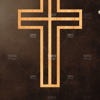 Intra απο ξύλο plywood 3mm-4mm πάχος 15 Christian Cross Silhouette, Δίασταση 15x15 cm INTRAFABR-118679196 - Image 2