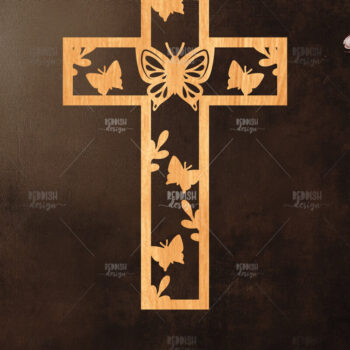 Intra απο ξύλο plywood 3mm-4mm πάχος 15 Christian Cross Silhouette, Δίασταση 15x15 cm INTRAFABR-118679196 - Image 7