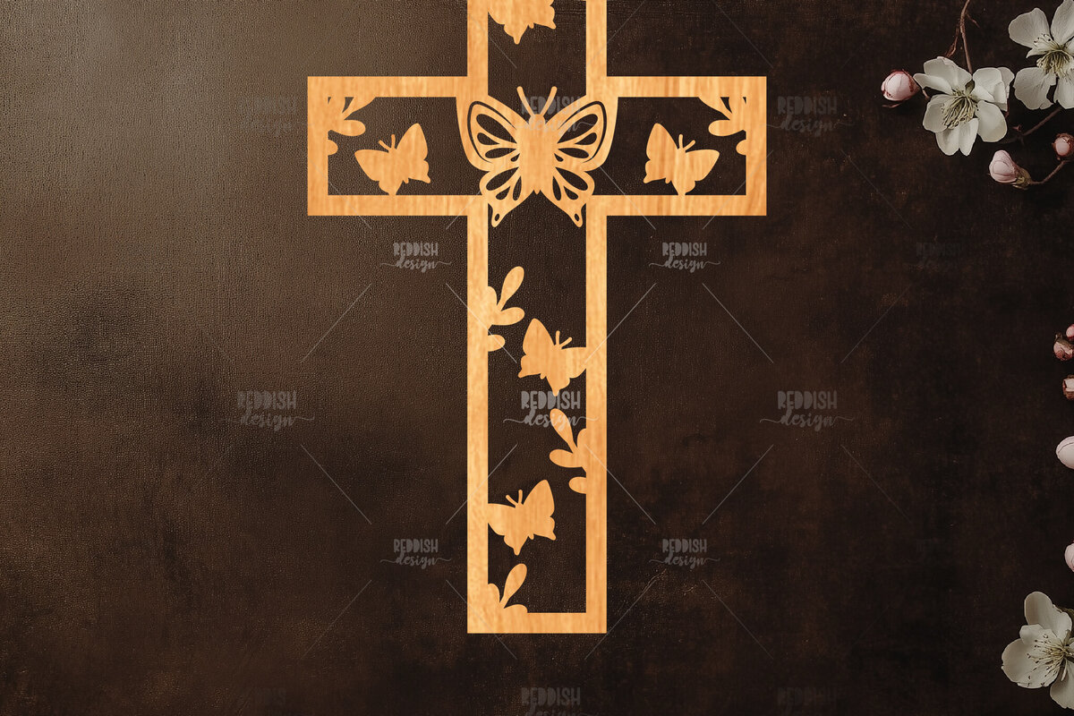 Intra απο ξύλο plywood 3mm-4mm πάχος 15 Christian Cross Silhouette, Δίασταση 15x15 cm INTRAFABR-118679196 - Image 7