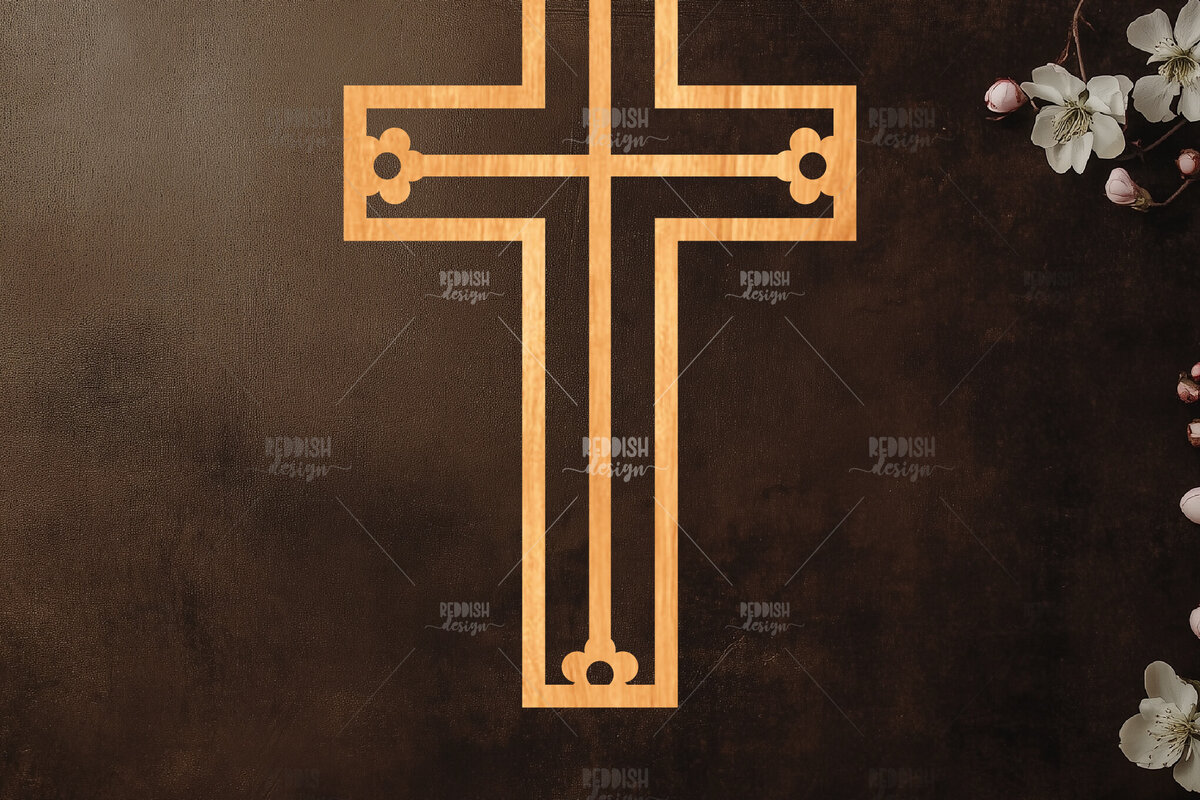 Intra απο ξύλο plywood 3mm-4mm πάχος 15 Christian Cross Silhouette, Δίασταση 15x15 cm INTRAFABR-118679196 - Image 12
